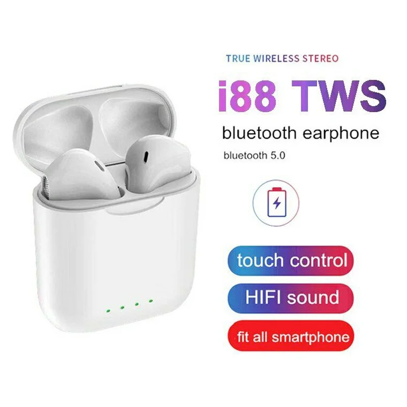 

i88 TWS Touch Wireless Stereo Bluetooth 5.0 earphone With charging case for all cell better than i10 i12 i11earphone