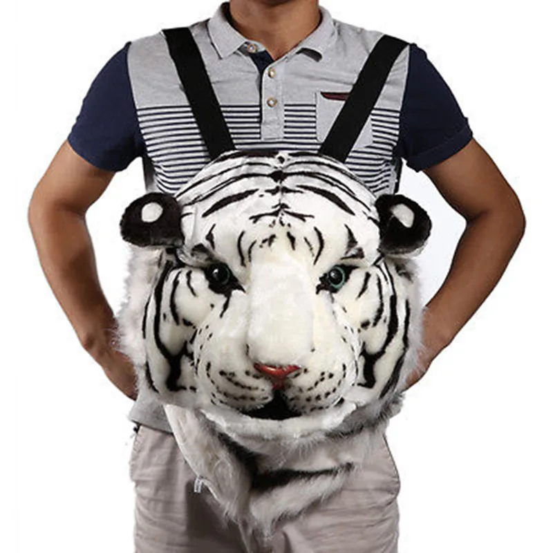 2016 Large Unisex Creative Animal Style Lifelike Tiger Head Bag Spoof
