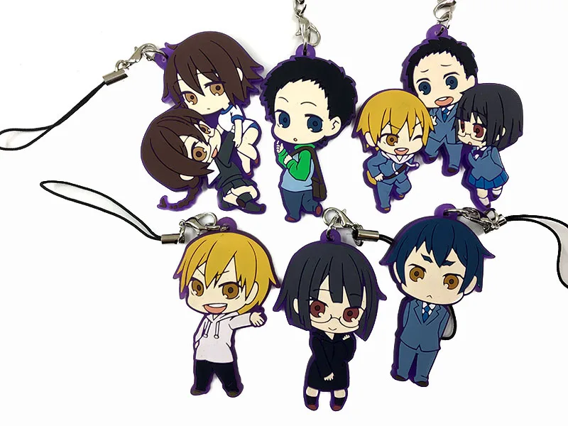 Фигурка японского аниме Durarara 6 шт./лот! Часы с ремешком из резины и силикона