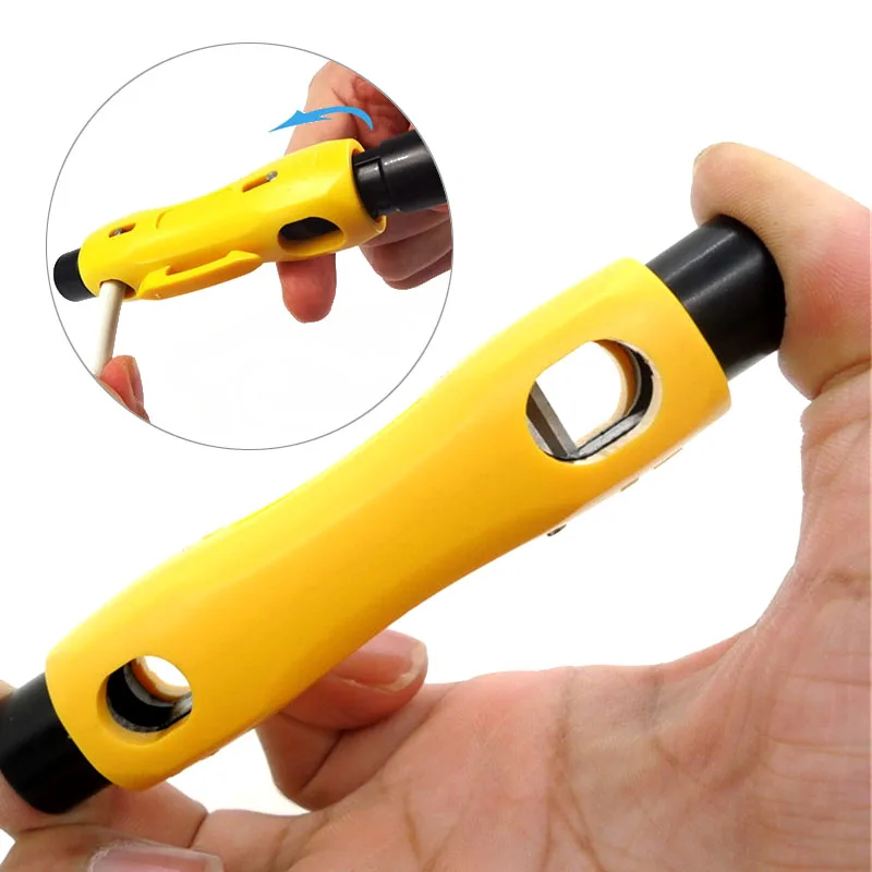 

Automatic Coaxial Cable Wire Stripper Double Ended Stripping Tool for RG59 RG6 RG7 RG11 CAT5 CAT6 Mini Portable Coax Stripper