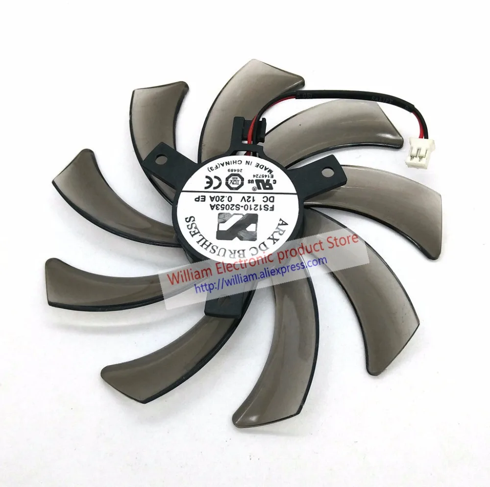 Вентилятор для видеокарты GIGABYTE GTX 750 ti FS1210-S2053A 12 В 0.20A шаг 40 мм диаметр 95 мм