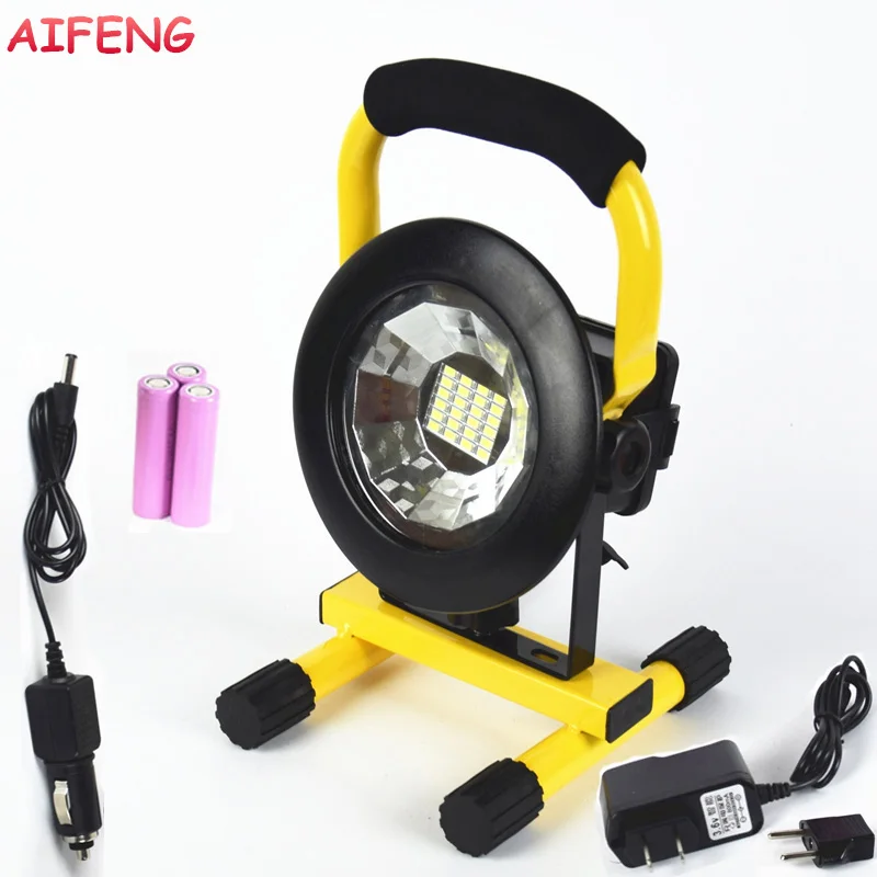 

AIFENG 30W Led Portable Spotlight 24Led 2400LM Led Floodlight+18650 Battery+US Charger+EU Adapter+Car Charger Portable Spotlight