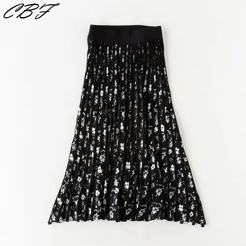 

YSC 2019 Summer Latest style Women's Knitted Cashmere blending Skirt Printing decoration high quality Loose style skirt