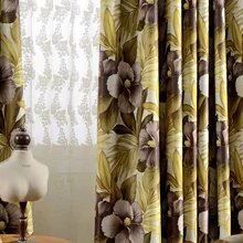 Европейский стиль цветочный принт высокое качество Blockout ткань занавес гостиная спальня занавес