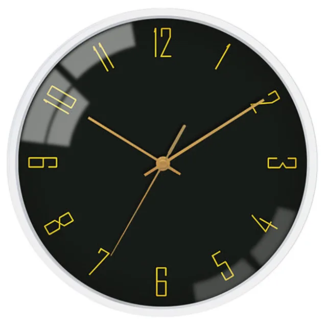 Glass Wall Clock Modern Design Living Room Black Nordic Clock For