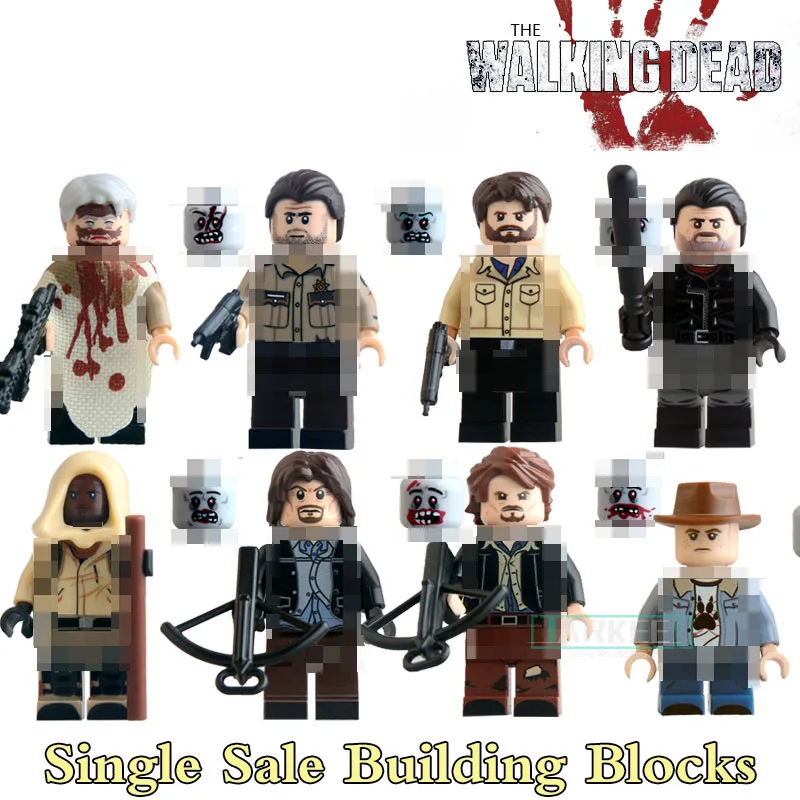 

KL9003 Educational Blocks Carl Daryl Rick Negan The Walking Dead Figures Super Hero Star Wars Building Bricks DIY Figure Toys
