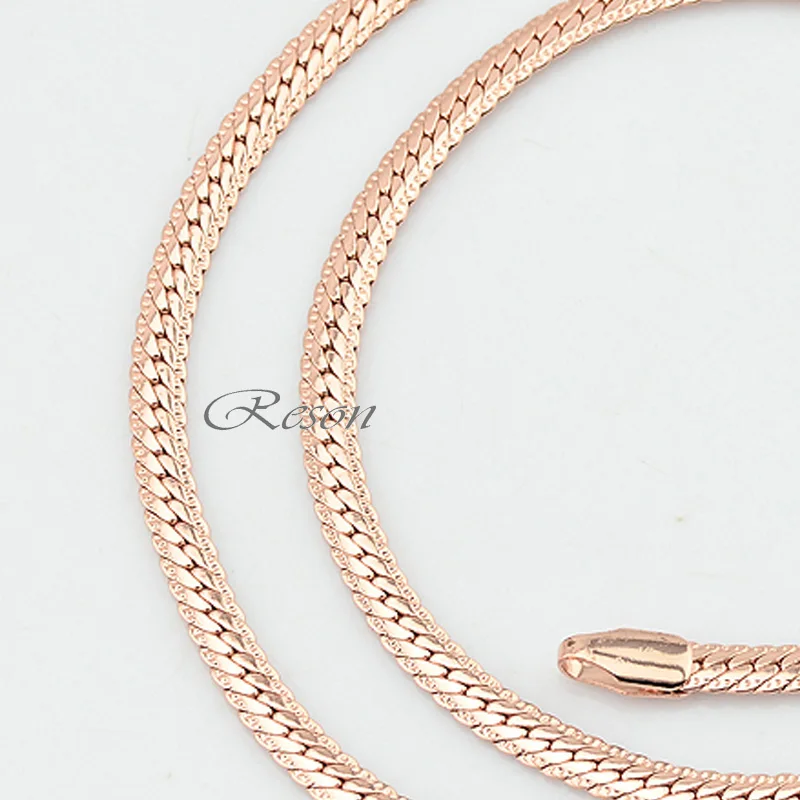1 шт 45 см-70 см длиной 3 мм 4 мм Мужская Женская пара розового золота заполненная Змея Ожерелье Елочка цепь E153
