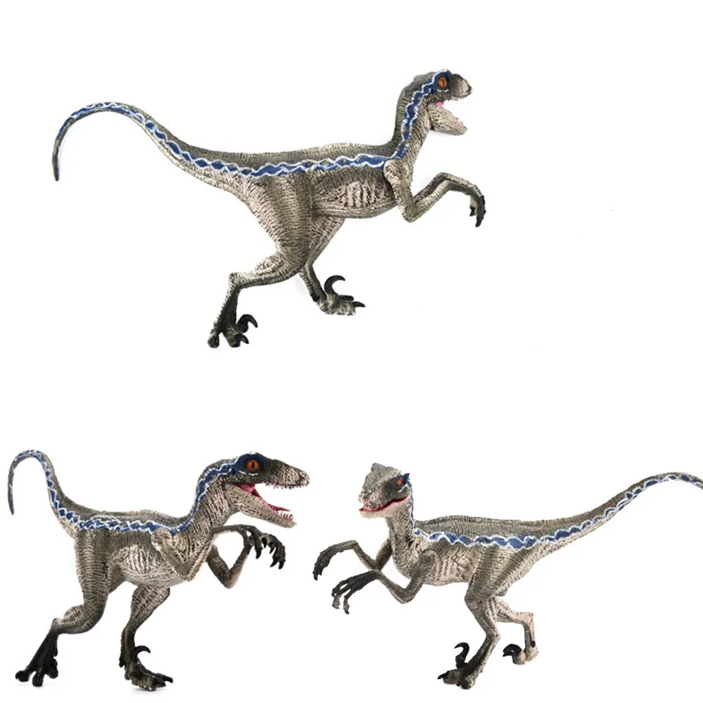 Синий Velociraptor динозавр фигурка животного модель игрушки коллектор