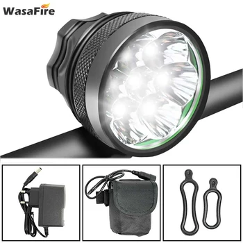 

7*XML-T6 LED Bicycle Light 10000lm bike lights front Headlamp Flashlight Cycling accessories bike headlight+9600mAh battery pack