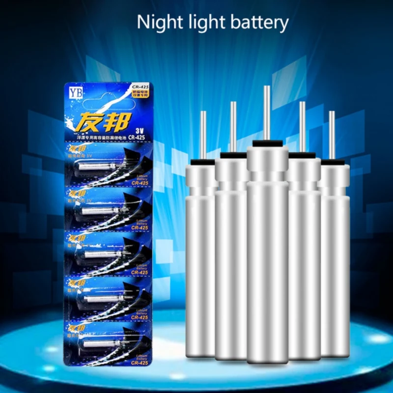 5pcs Electronic Fishing Float Battery CR425 High Capacity Luminous LED Stick