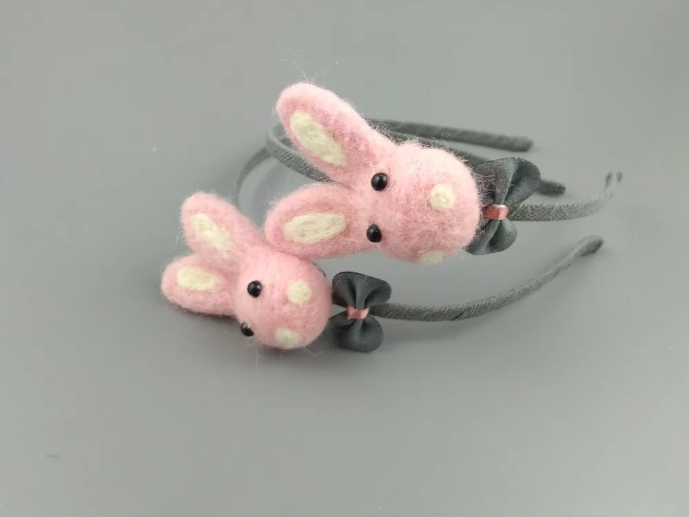 Бутик 10 шт. модные милые фетр кролик Hairbands Твердые Kawaii Кролик животных жесткий банданы для мужчин Принцесса аксессуары для волос