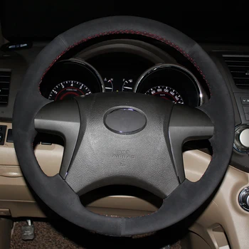 

Black Suede Car Steering Wheel Cover for Toyota Highlander 2009-2014 Camry 2007-2011