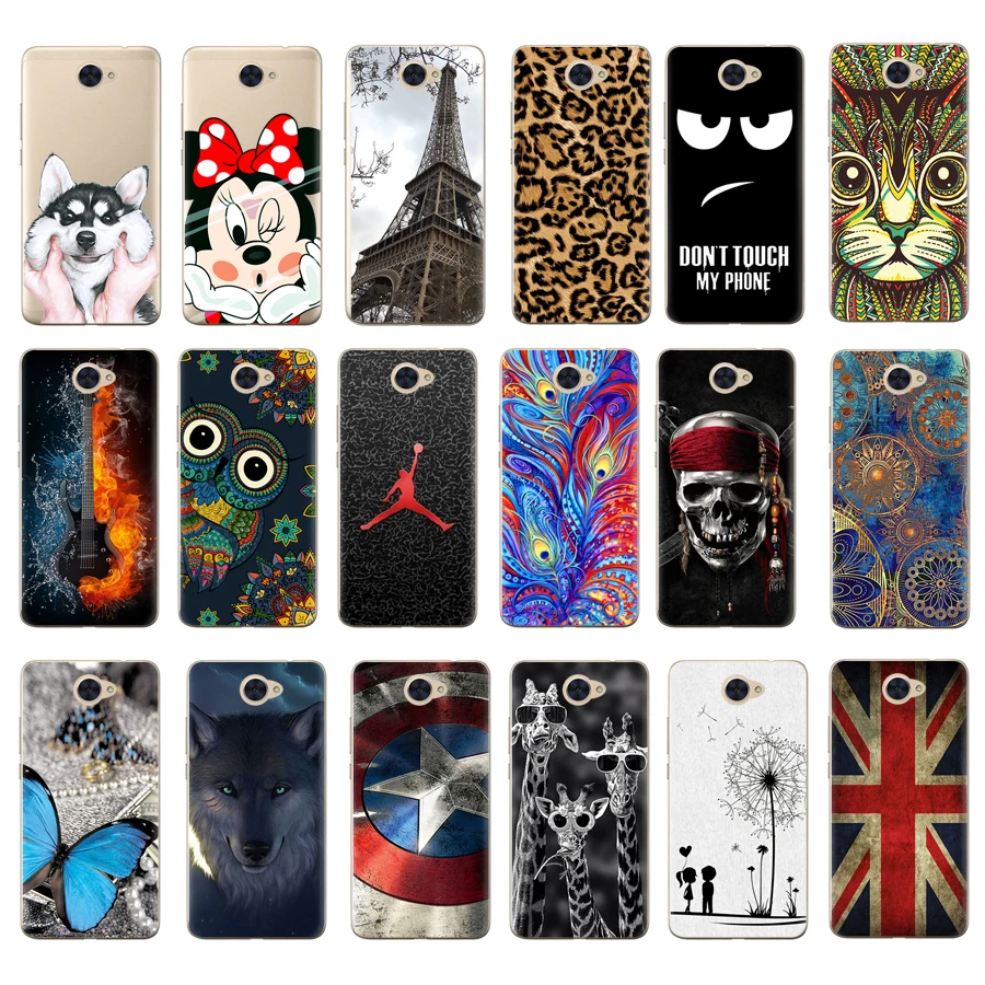 TPU Soft Cases for Huawei Y7 Silicone Cover Case 5.5&quot Phone Protective Back Fundas |