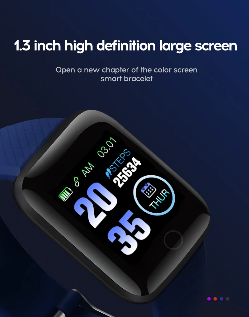 LYKRY 116 plus Smart Bracelet Fitness Tracker Heart Rate Blood Pressure Monitor Smart Band IP67 Waterproof Sports For Android IOS+Box (4)