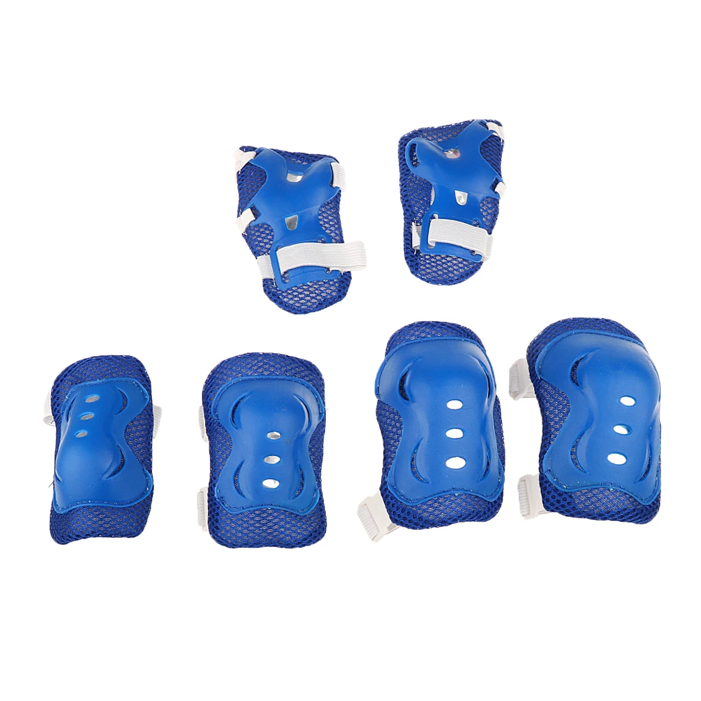 Perfeclan 7 Pieces Kid Child Roller Skating Bike Helmet Knee Wrist Guard Elbow Pad Set Roller Skate Helmet Protective Set