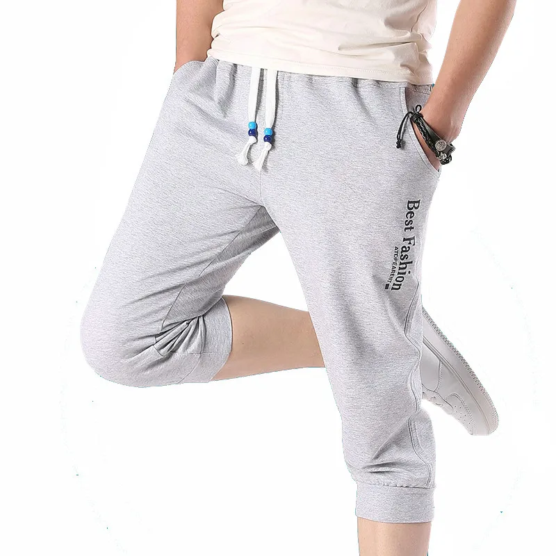 

2019 Summer Casual Slim Jogger Pants Men Casual Slim Calf-length Sweatpants For Men Youths Cotton Boys Pantalon