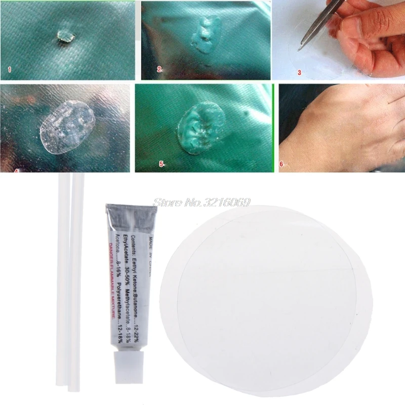 Clear PVC Patch Vinyl Glue Repair Kit for Inflatables Waterbed Air