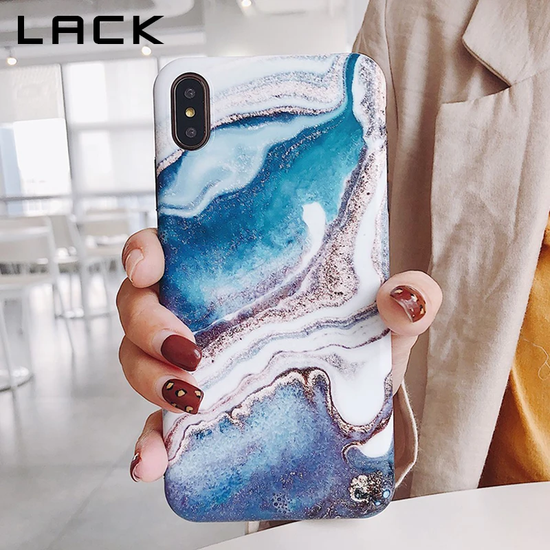 

LACK Blue Marble Pattern Phone Case For iphone XS Max Case For iphone X XR 8 7 6S 6 Plus Cover Luxury Fashion Soft IMD Cases