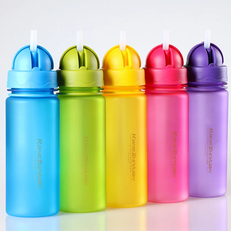 Portable Plastic Drinkware My Water Bottles Frosted Baby's Straw Bottle