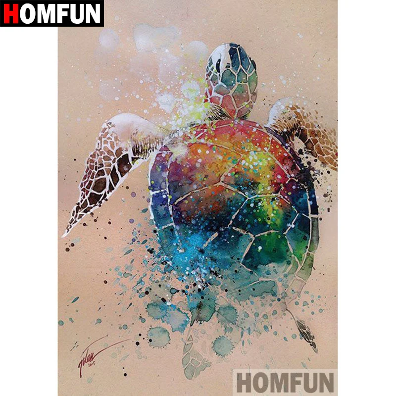 

HOMFUN 5D DIY Diamond Painting Full Square/Round Drill "Colorful turtle" Embroidery Cross Stitch gift Home Decor Gift A08054