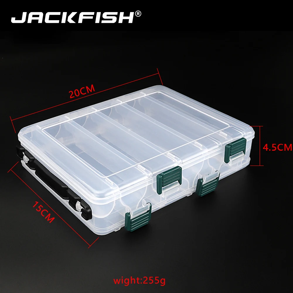 Двухслойная коробка для рыбалки JACKFISH из ПВХ 20 см * 15 чехол хранения приманки