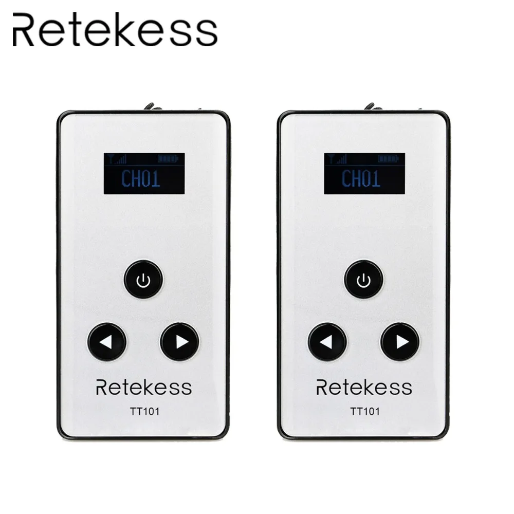 

2pcs RETEKESS TT101 Wireless Audio Transmitter For Simultaneous Interpreting teaching Tourism Religious Activities Reception