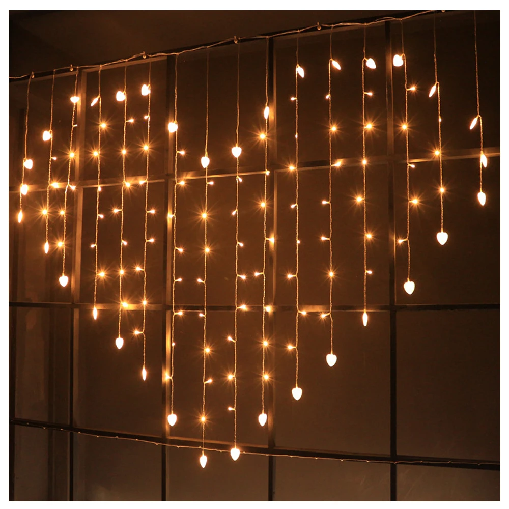 Modos de Iluminação Festa de Casamento Forma de 128 Luzes com 8 Luz para o Quarto Coração-em Janela Cortina Cachoeira Decoração Led 8 Iluminação de Natal