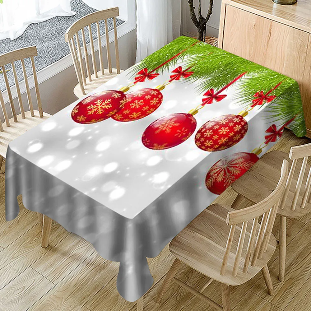 

1PC Christmas Tablecloth Print Rectangular Table Cover Holiday Party Family Party Decoration 7.22