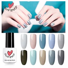 Gelfavor 7 пилка для ногтей серый цвет серия No.2901-2918 цветная светодиодная лампа Гель-лак чистые цвета отмачиваемый гель для ногтей