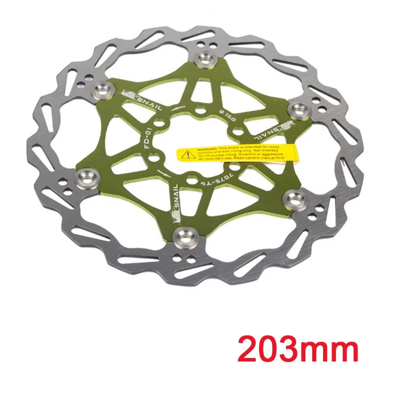 green 203mm Велосипедный Дисковый Тормоз MTB DH тормозной поплавок плавающие дисковые роторы 160 мм/180 мм/203 мм Hydreaulic тормозные колодки поплавок роторы 6 цветов - Цвет: green 203mm