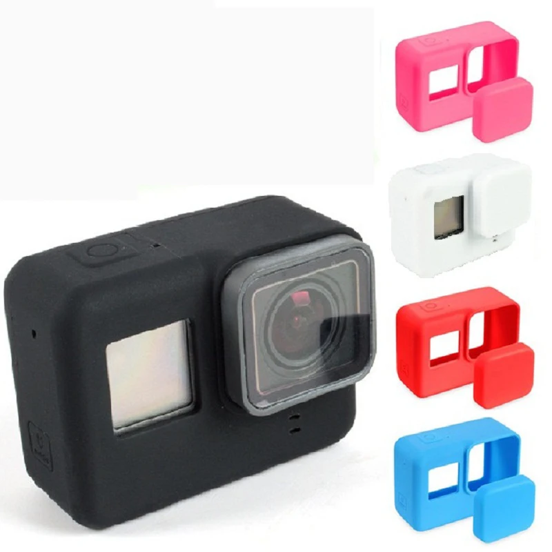 

For Go Pro Hero Camera Accessories Action Camera Case Protective Silicone Case Skin +Lens Cap Cover