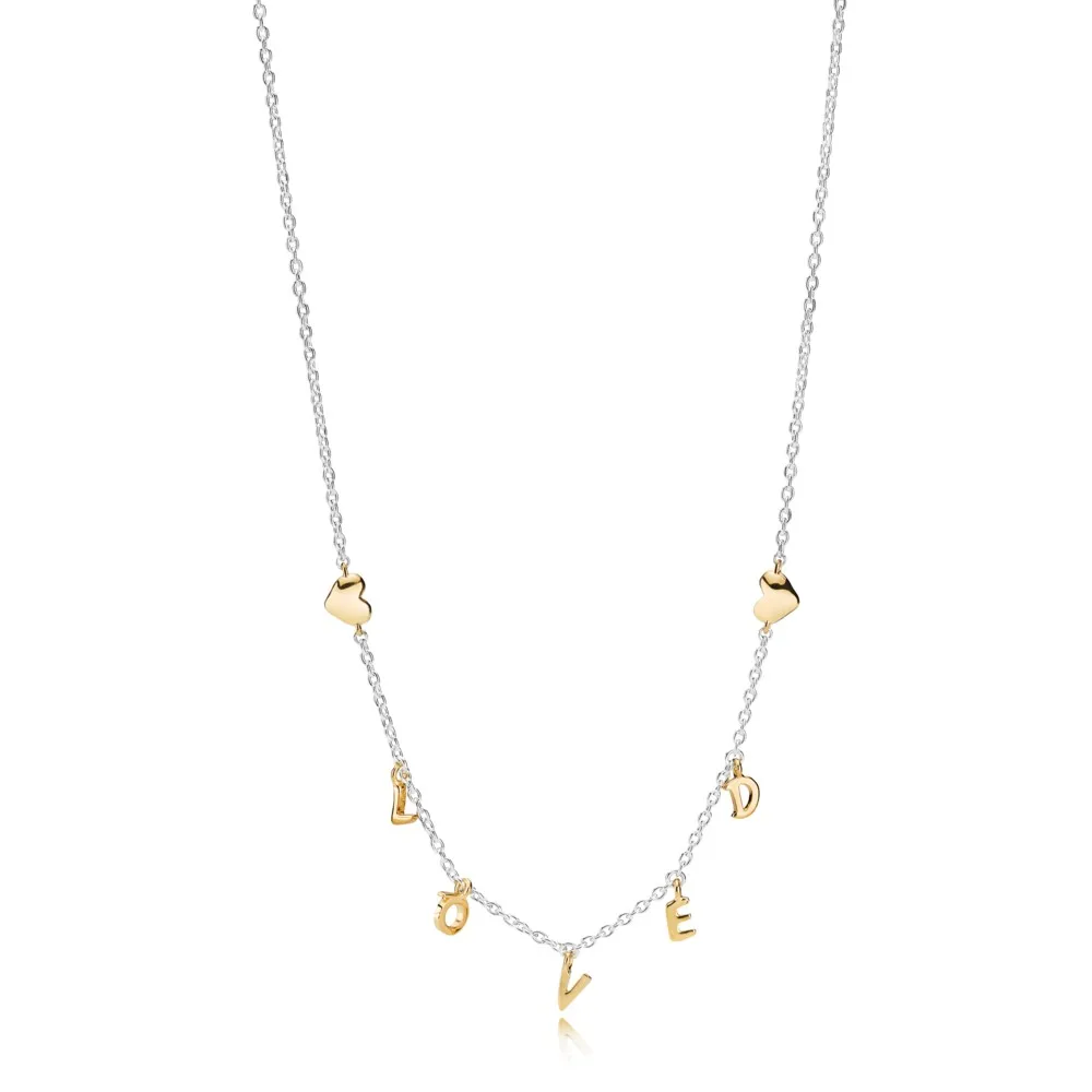 

CHAMSS 2019 Spring New Genuine1: 1 S925 Silver Shine Loved Script Collier Necklace Fashion Glamour Women Jewelry Gift