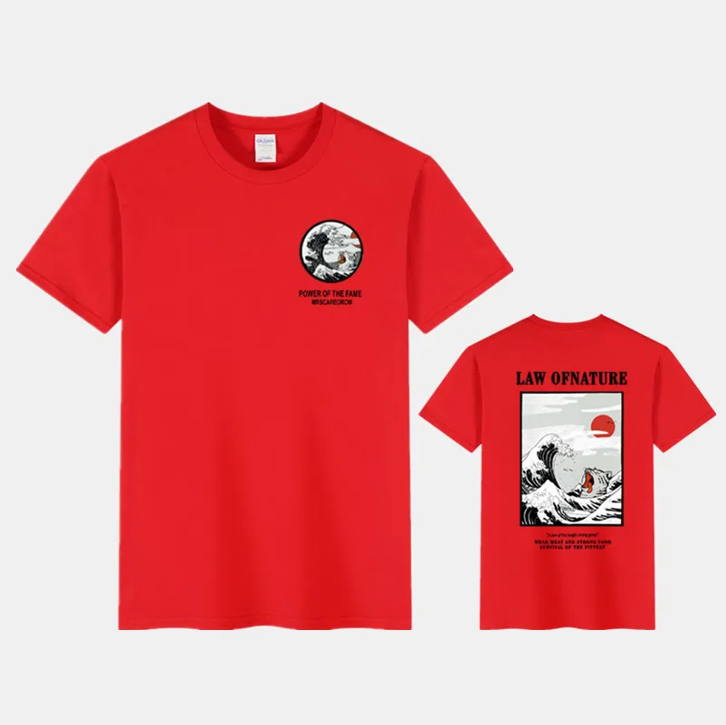 Летняя мужская и женская футболка INS, Корейская ретро свободная футболка с надписью «Wild Kodak» и коротким рукавом, футболка из хлопка, хип-хоп мужские топы - Цвет: 19 red