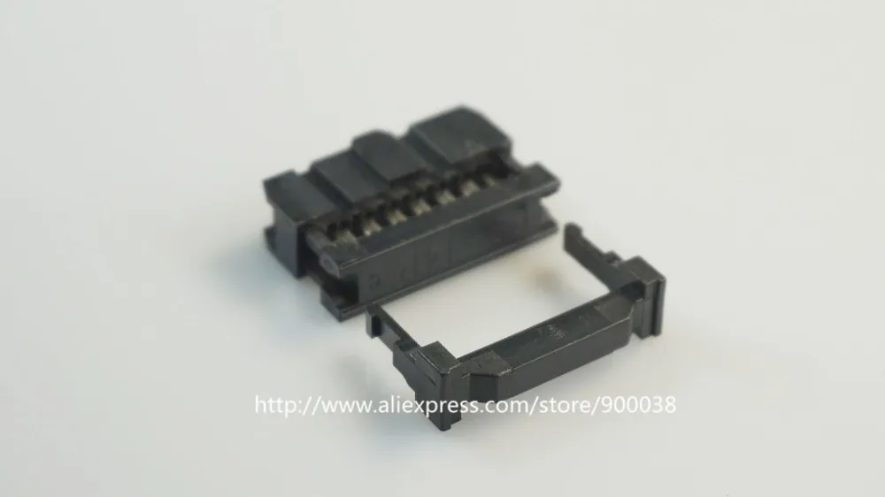 

100 Pcs 0.100" 2.54mm 14 Pin dual Row IDC Connector 2 rows 14 position Rectangular Female Socket Receptacle Ribbon Cable FC-14