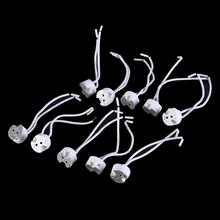 Высота каблука 10 см Светодиодные ленты Разъем MR16 G5.3 MR11 G4 гнездо для галогенных Керамика светильник лампы держатель База Разъем провода 5/10 шт