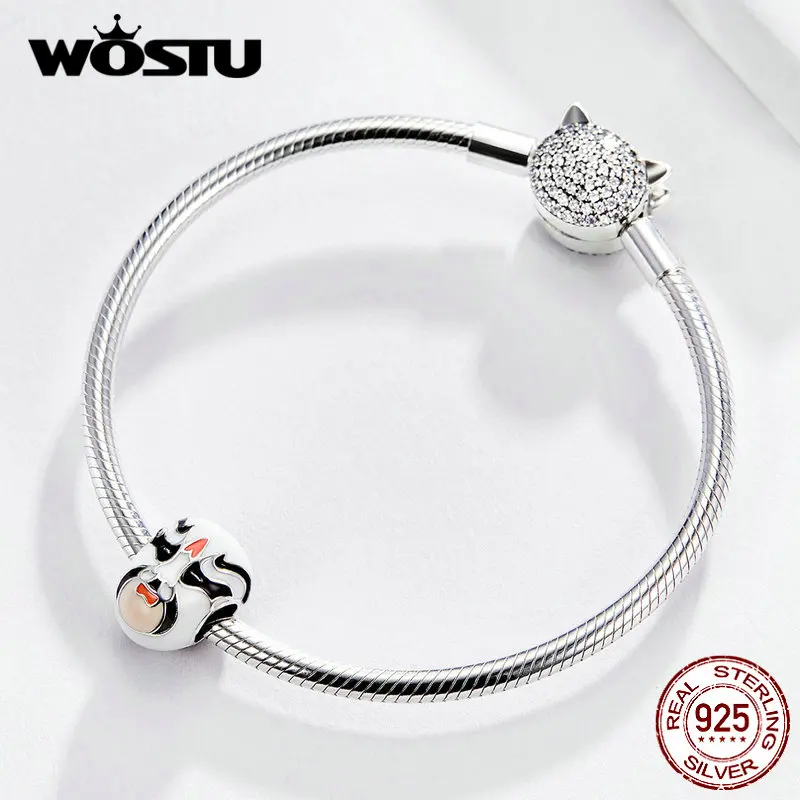 WOSTU опера маски для лица бусины из стерлингового серебра 925 пробы Шарм Подходит