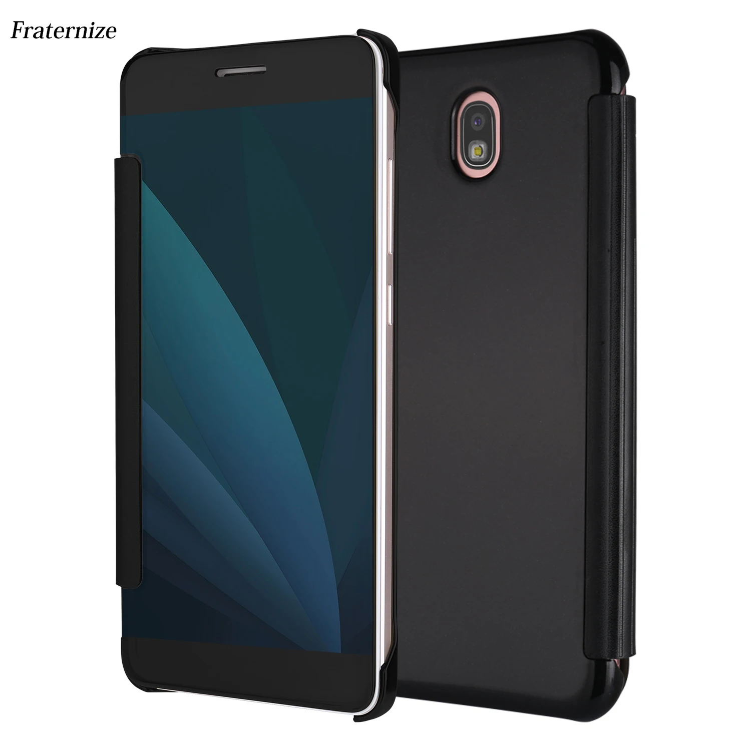 Smart Sleep wake Flip View Mirror case For Samsung Galaxy J5 J530 2017 EU Eurasian Version Hard Protect Back Cover Capa Coque