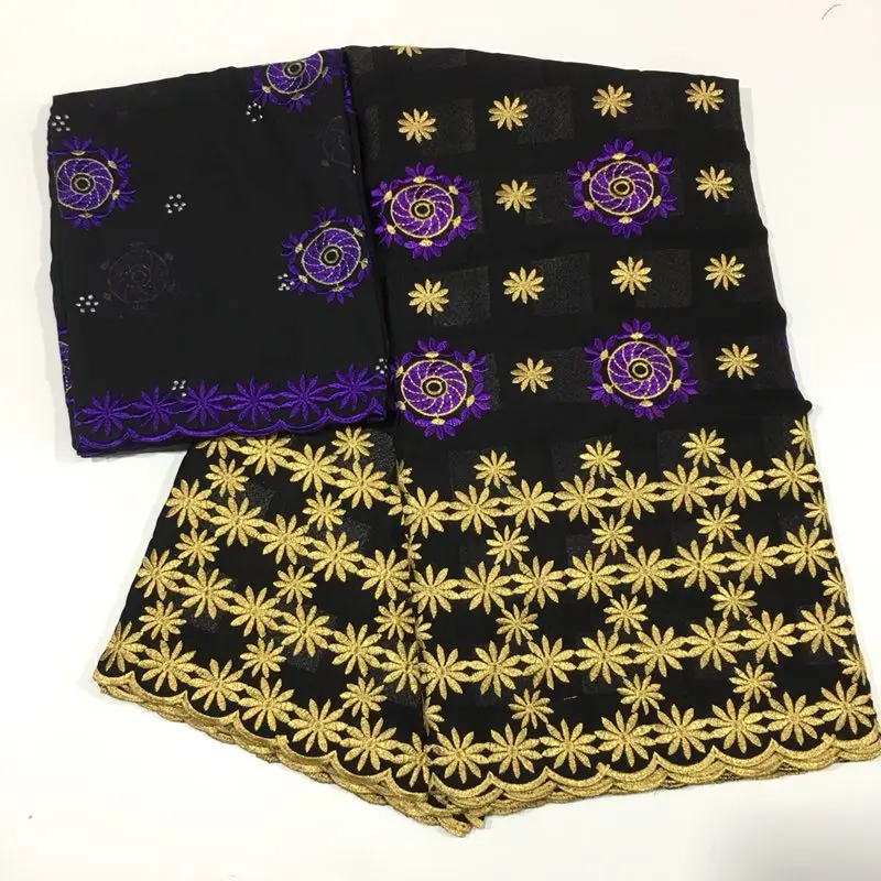 

Hot Sale Swiss Voile Lace 2019 High Quality Black Lace In Switzerland 100% Cotton Lace Fabric African Voile Lace 5+2 Yards