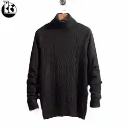 2018 зима новый высокий воротник сплошной цвет мужские свитера модные повседневные тенденции высокого качества толстый длинный рукав