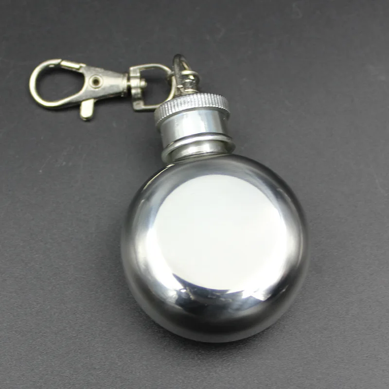 BalleenShiny 1oz 28ml Mini Stainless Steel Round Hip Flask with