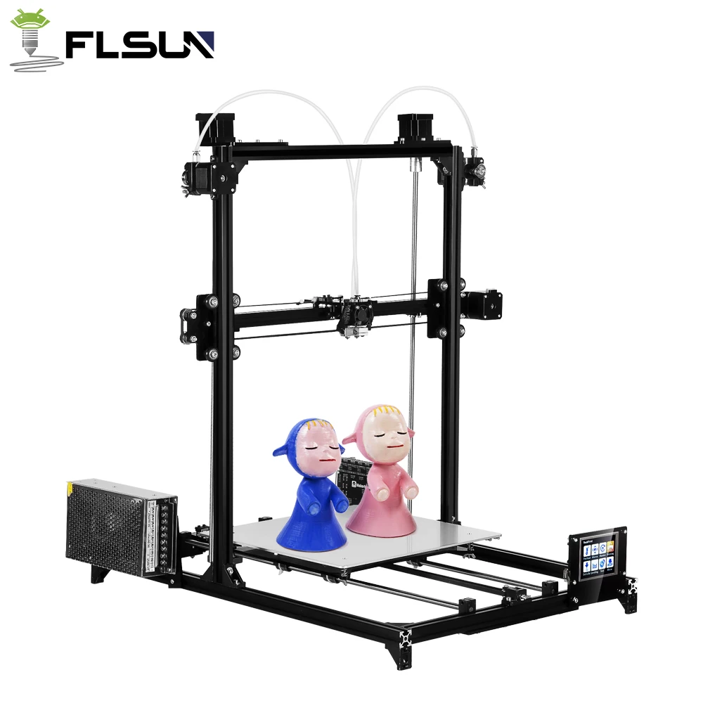 3D принтер Flsun I3 большого размера с двойным Экструдером размером печати 300x300x420 мм