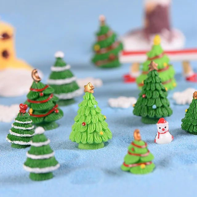5pcs christmas tree decorations for home decor miniature fairy garden accessories modern figurine ornaments resin craft - Miniature Christmas Tree Decorations 5pcs christmas tree decorations for home decor miniature fairy garden accessories modern figurine ornaments resin craft - Miniature Christmas Tree Decorations