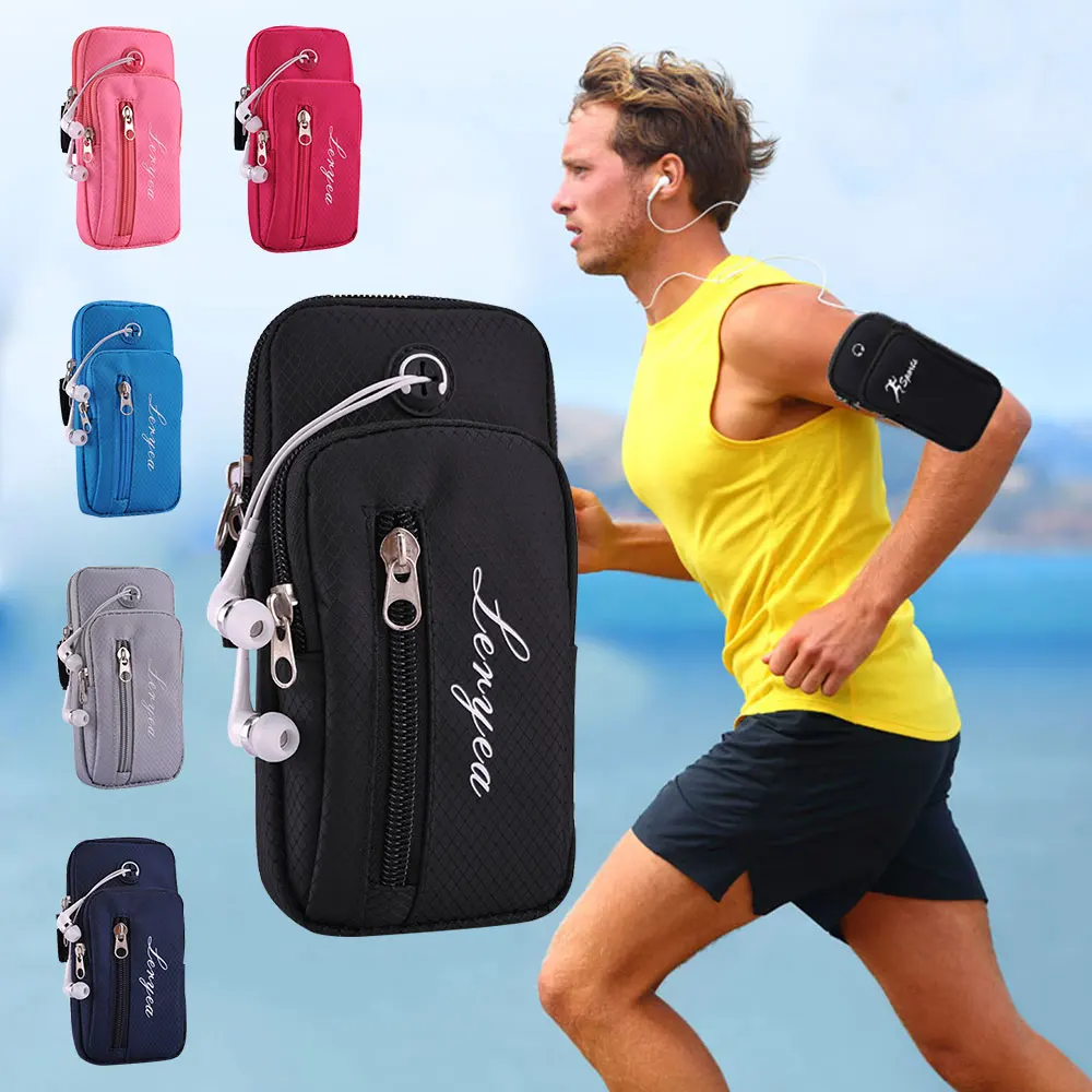 Outdoor Sports Armband Waterproof Running Arm Bag with Headset Hole Casual Arm Package Bag for 5.5\