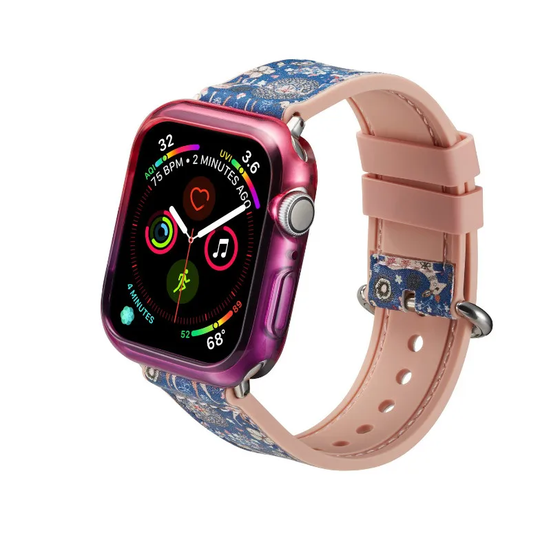 KLFS красочный Радужный Мягкий ТПУ чехол для apple watch Series 4 40 мм чехол для Iwatch 4 44 мм