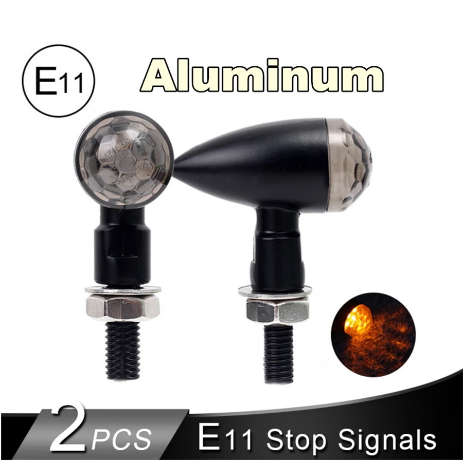 cheap 2pcs lot 12V Mini Motorcycle Turn Signals Light IP67 Tail Stop Indicator for Street Sport Bikes Chopper Custom