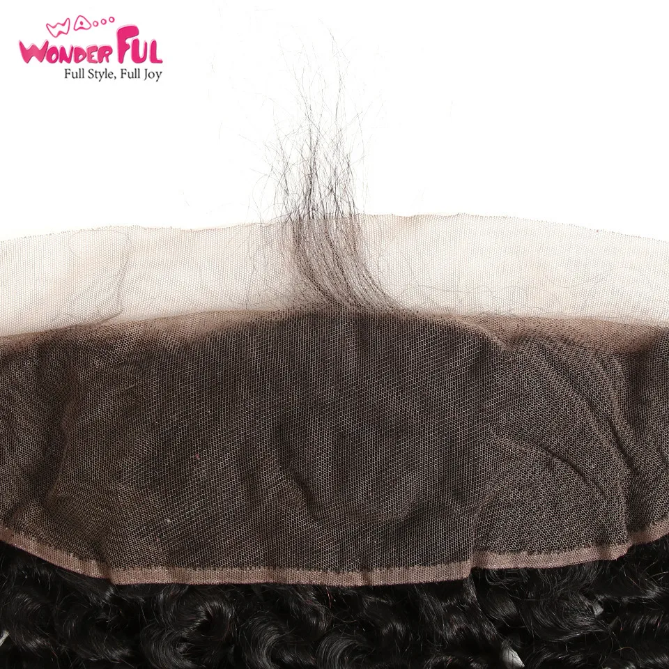 WA...Wonderful Brazilian Deep Wave Frontal Closure Remy Human Hair Frontal 13x4 Lace Frontal Closure With Baby Hair 8-20 Inch