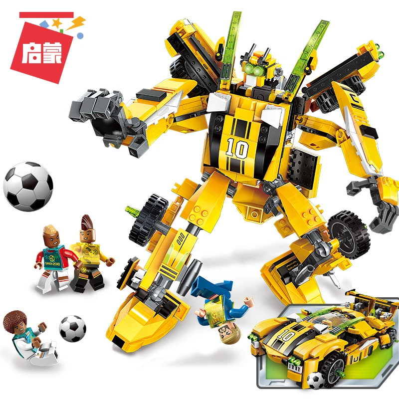 

Enlighten Building Block Super Soccer World Cup Golden Ball 4 Figures 557pcs Educational Technic Bricks Toy For Boy Gift