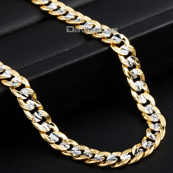 Трендовая золотая цепочка 6 мм для мужчин и женщин, ожерелье с кубинской цепочкой, модный подарок, вечерние ювелирные изделия GN275