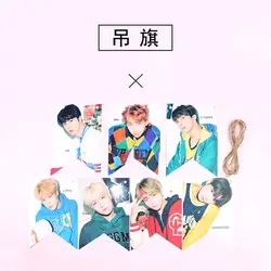 [MYKPOP] BTS Bangtan мальчики двойные фигурки Висячие флаги плакат K-POP украшения 7 шт./компл. SA18032714