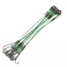 FTK 20 шт., противоукусная стальная проволока, лидер, рыболовная леска с крюком, 12-25 см, поворотный свинцовый стержень, рыболовный поводок, 20-80 фунтов, поводки для рыбалки